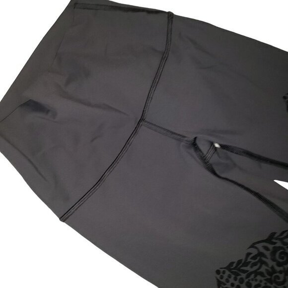 Lululemon Leggings Womens Size 2 Gray Charcoal Solid /‎ Floral Design Pre-Owned - Picture 9 of 12